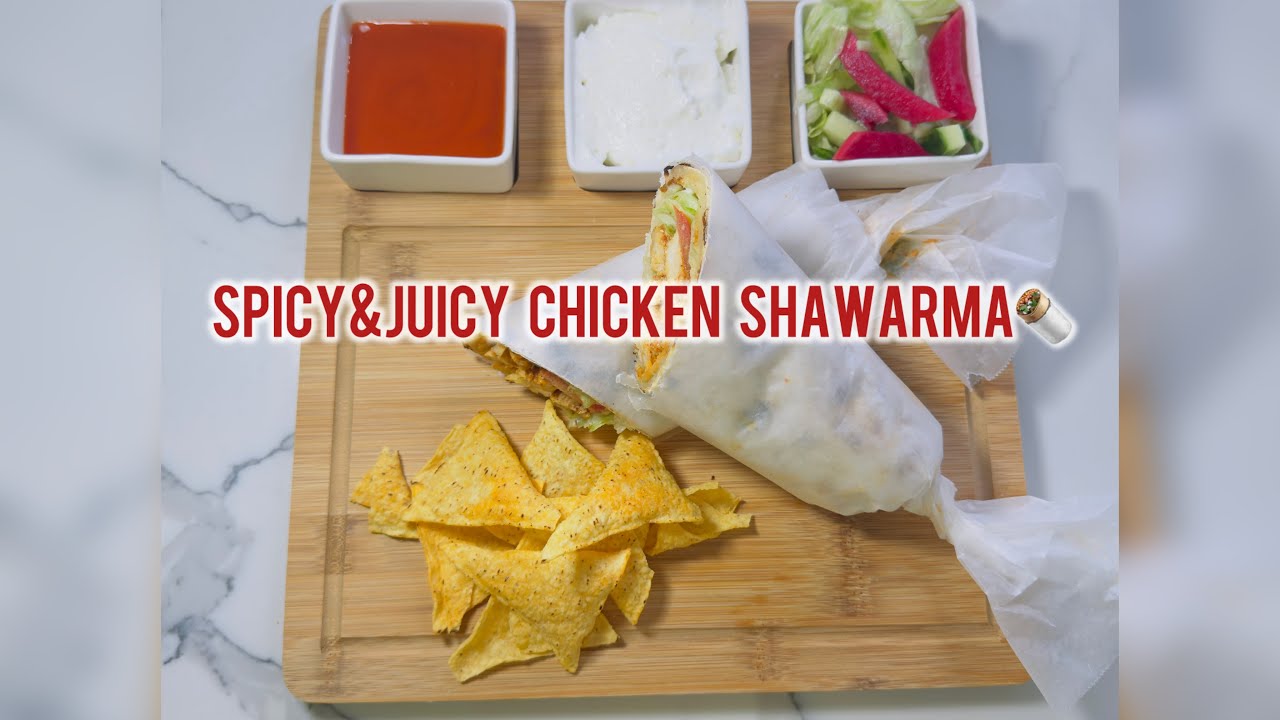 Homemade Chicken Shawarma | Pita Bread & Garlic Sauce from Scratch | Easy & Tasty Recipe in Urdu