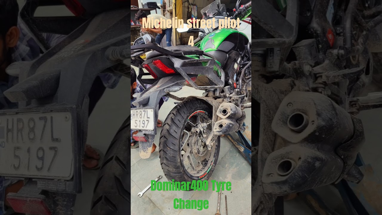 Michelin Street Pilot 4 tyre Change in Dominar 400 ❤️&zwj;🔥🔥 #pkayy