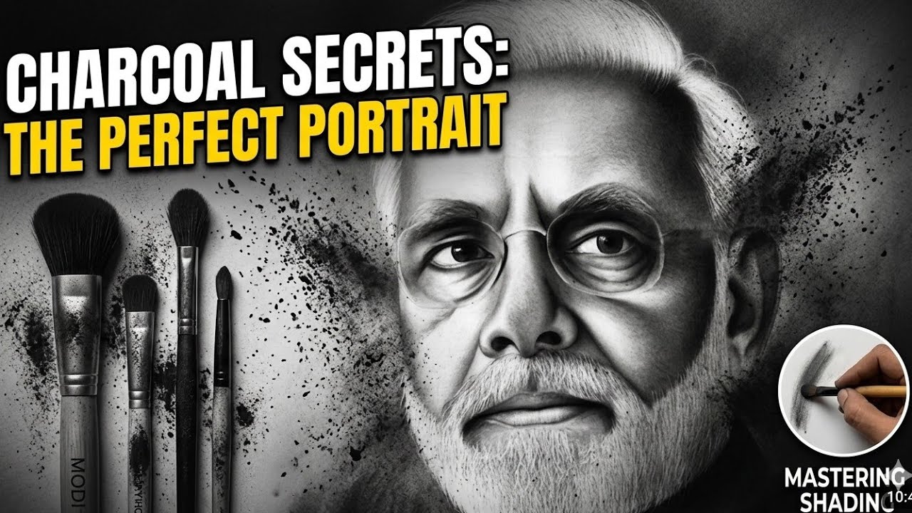 Realistic Narendra Modi Drawing | Black & White Portrait