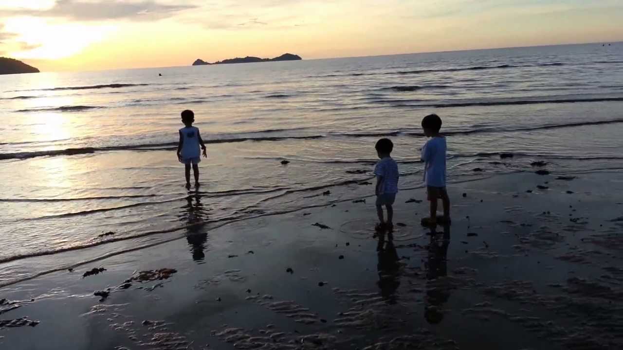 Evening at a radioactive beach