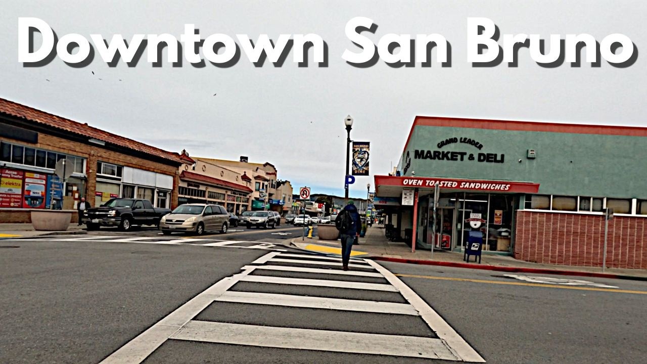 Downtown San Bruno | Real-Time Walk (No Music)