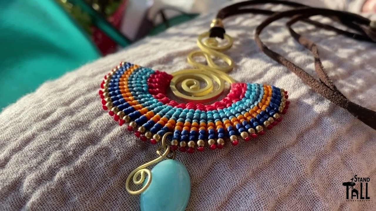 Boho Hippie Necklace for Women by Stand Tall Accessories Handmade with Natural Crystals