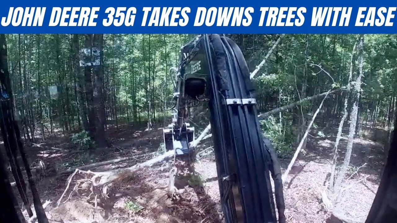 John Deere 35G Takes Down Trees With Ease