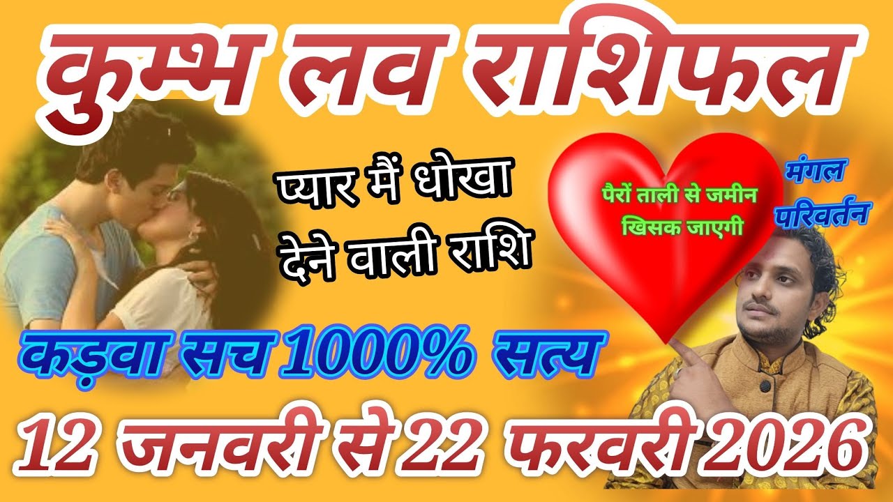 12 जनवरी से 22 फरवरी 2026 कुंभ लव राशिफल होनी अनहोनी धोखा प्यार हानि लाभ मंगल दोष शुक्र योग फिजिकल😭😭