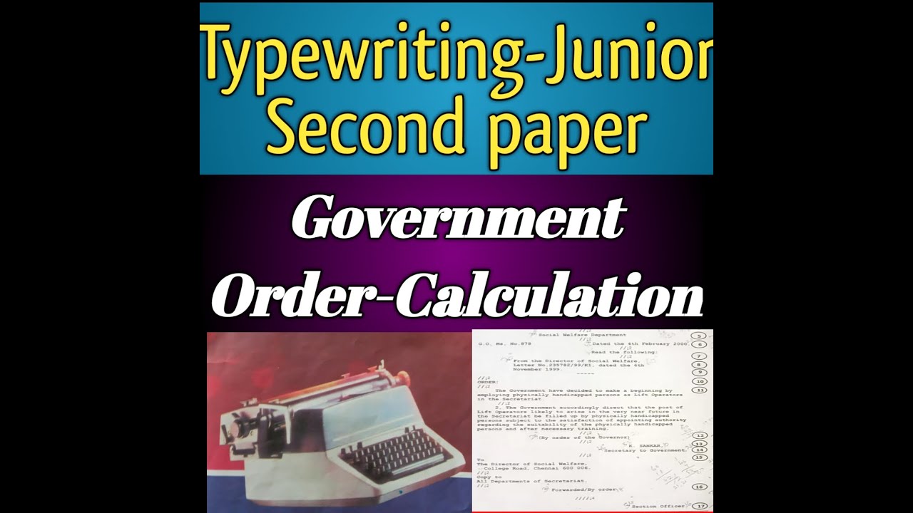 Typewriting-Second paper 📄l|-Government order-Letter Calculation ||💥💥
