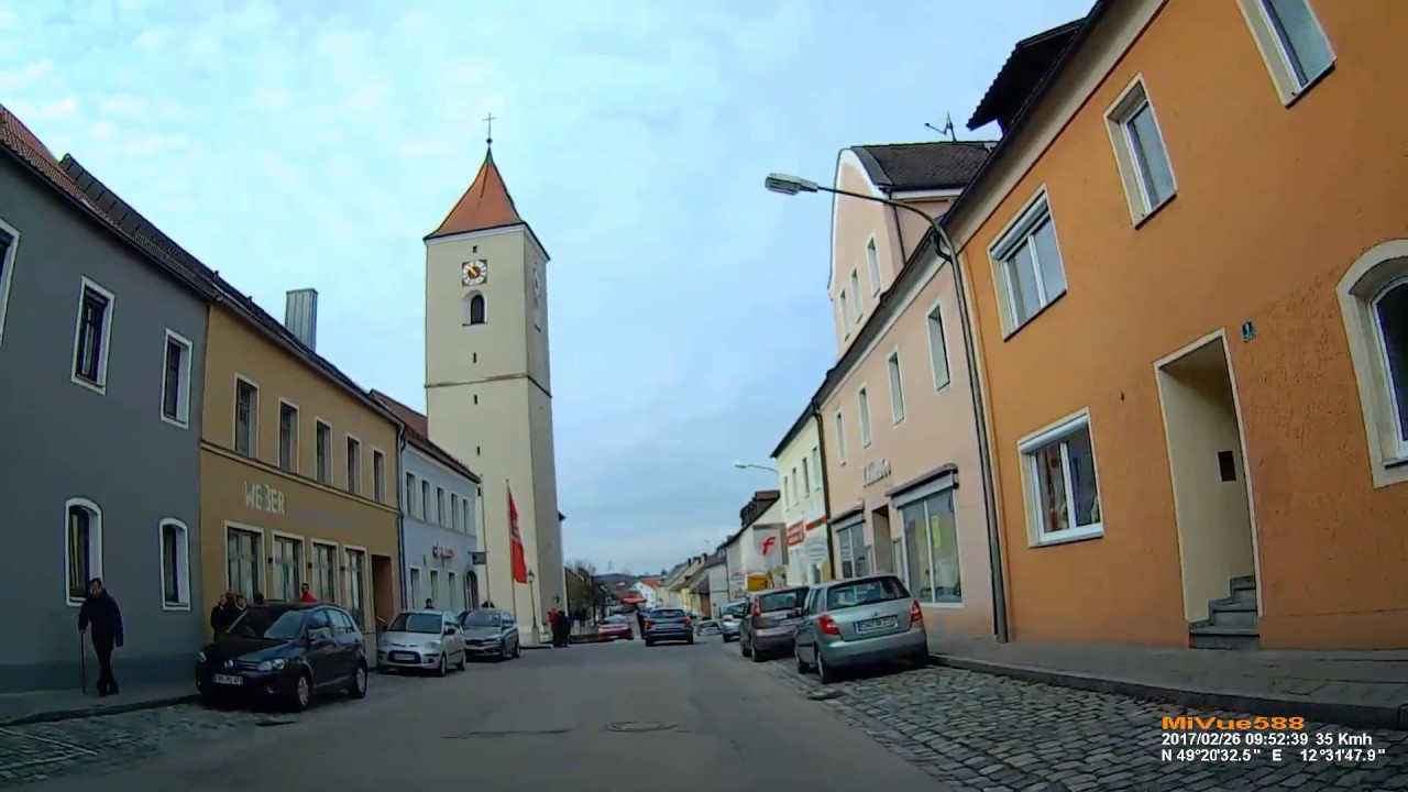 D: Stadt Rötz. Landkreis Cham. Ortsdurchfahrt. Februar 2017
