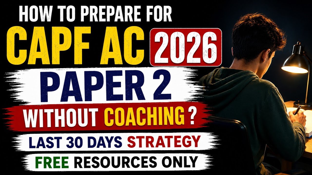 How to Prepare for CAPF AC 2026 Paper 2 Without Coaching | Last 30 Days Strategy