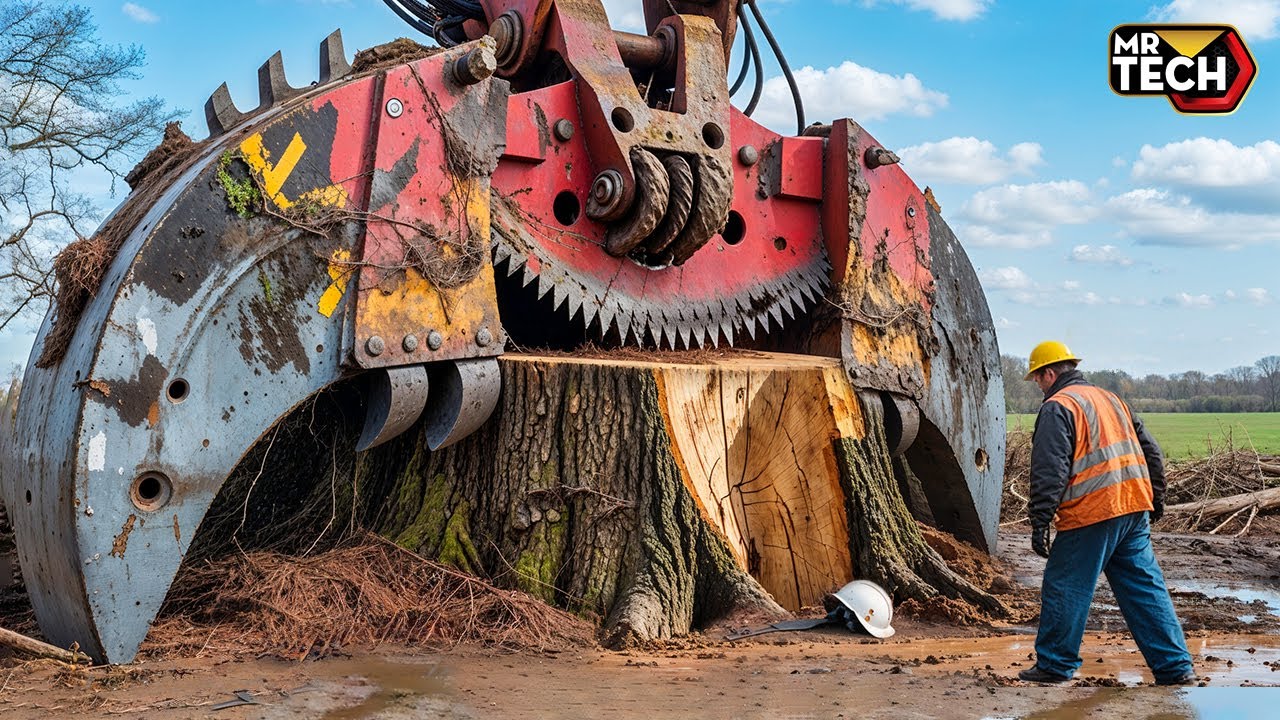 Extreme Dangerous Fastest Big Chainsaw Cutting Tree Machines | Monster Stump Removal Excavator #31