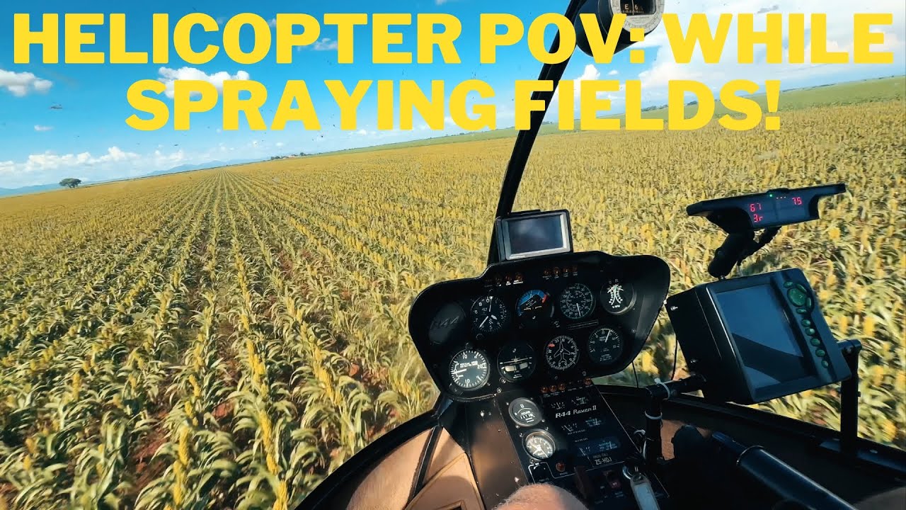 Helicopter POV: Flying Low & Fast While Spraying Fields!