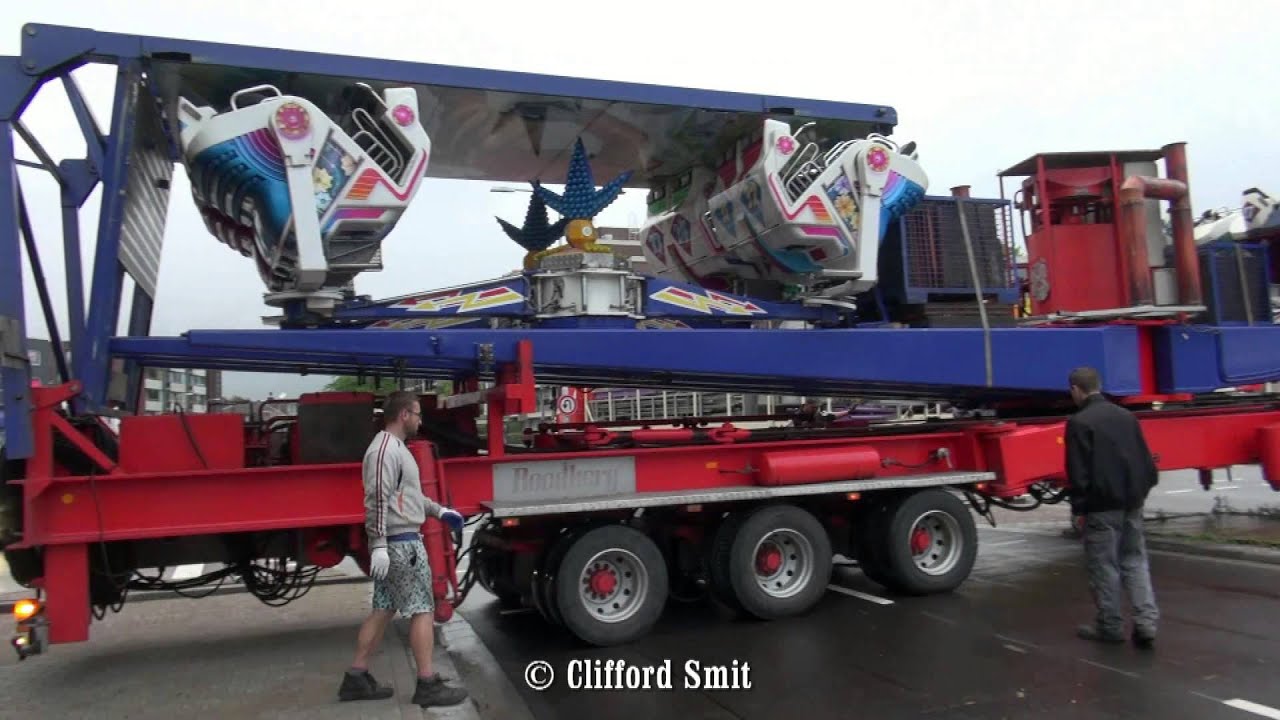 Kermis Tilburg 2015 Transport en opbouw deel 3