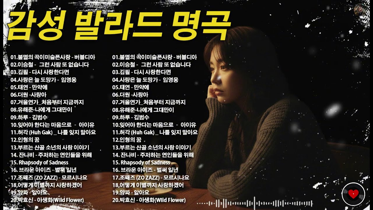 겨울 감성이 가득하다❄️❄️최고의 발라드 명곡 모음 🎶 힐링 플레이리스트 💖 나에게 그대만이 유해준, 모든 순간 / 너무 아픈 사랑은 사랑이 아니었음을 박새별