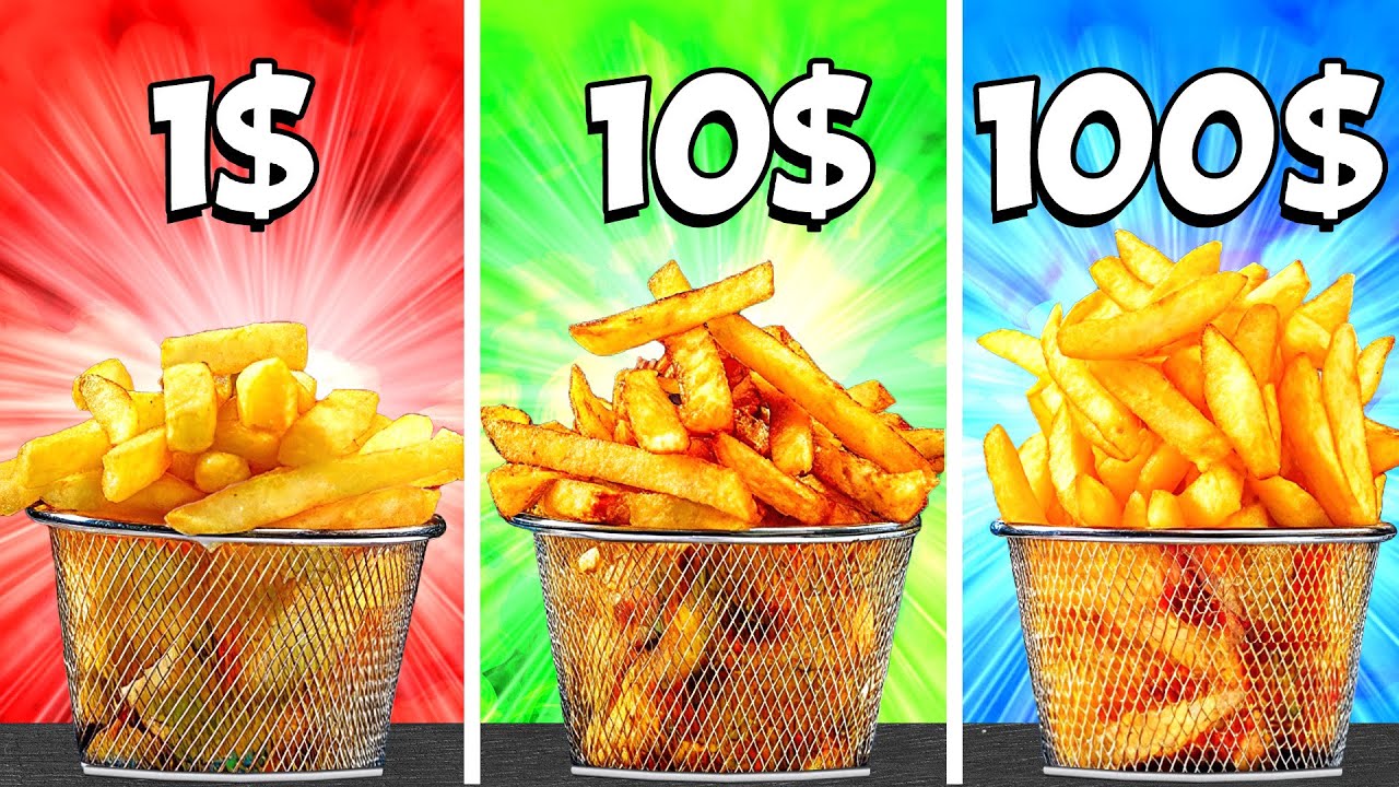 1$ vs 10$ vs 100$ Patatine Fritte da VANZAI