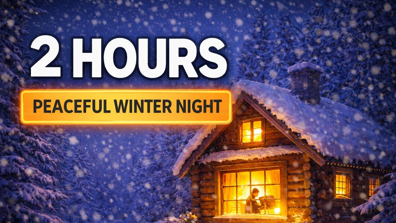 [No Ads] Cozy Snow Cabin Piano • Deep Sleep & Winter Calm