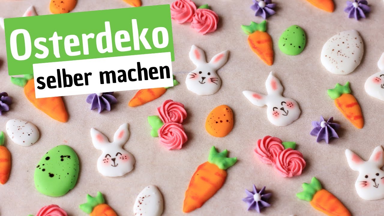 Zuckerdeko für Ostern selber machen 🐣 Streusel aus Eiweißspritzglasur + Vorlage