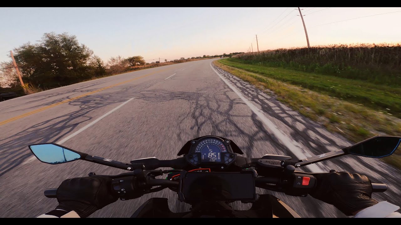 Kawasaki Z400 Raw Sound | 4K POV | Ice cream run to Amherstburg, Ontario