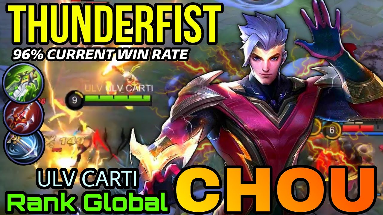 Chou Thunderfist New HERO Skin Gameplay - Top Global Chou by ULV CARTI - MLBB