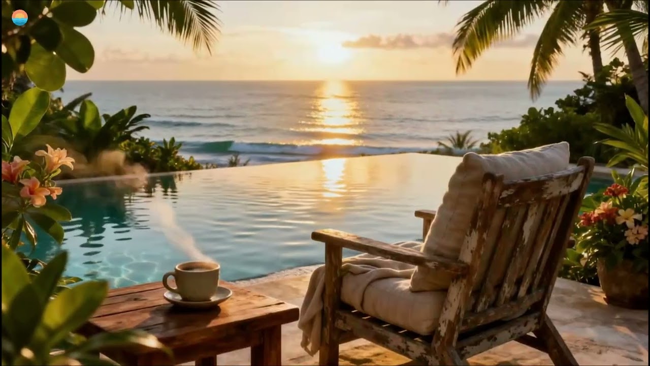 &ldquo;Morning Ocean Lounge ☀️ Relaxing Sunrise Infinity Pool Ambience&rdquo;