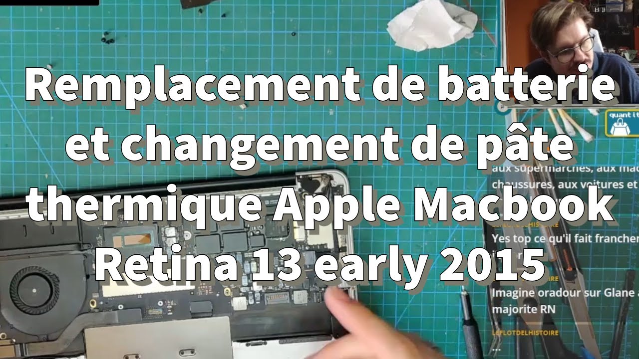 Remplacement de batterie et changement de pâte thermique Apple Macbook Retina 13 early 2015