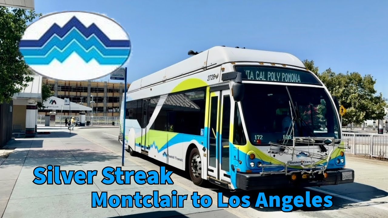 Foothill Transit Silver Streak Bus Full Line Ride Montclair to Los Angeles