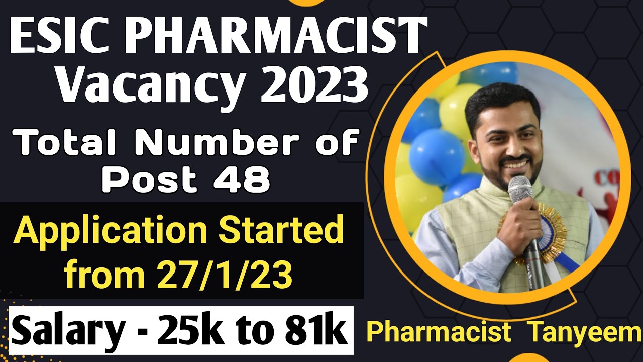 ESIC Pharmacist Vacancy 2023 | Pharmacist Recruitment (40 Posts) at OSSC | ESIC Recruitment 2023