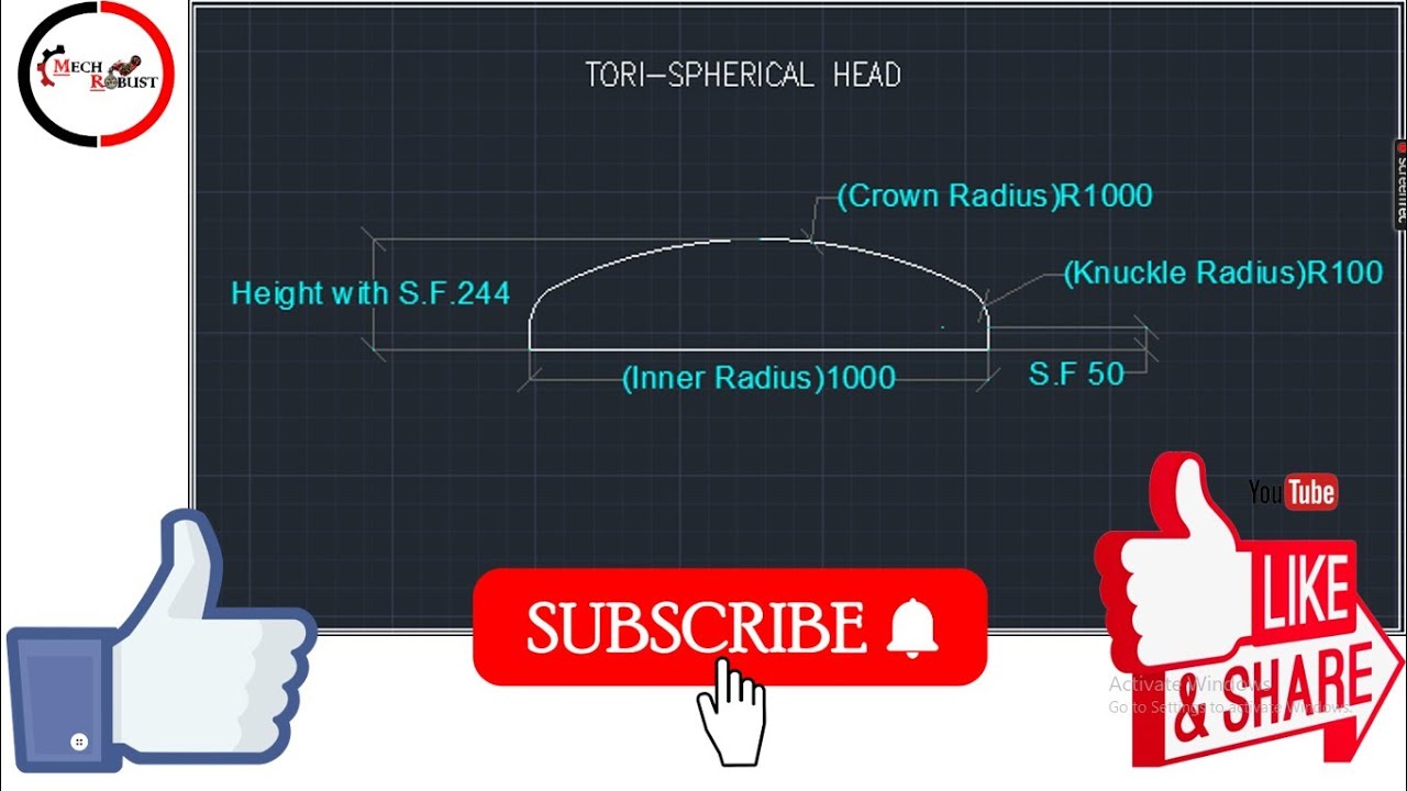 Torispherical Dish End || Design Step by Step || AutoCAD Tutorial || Sanket Kathiwale