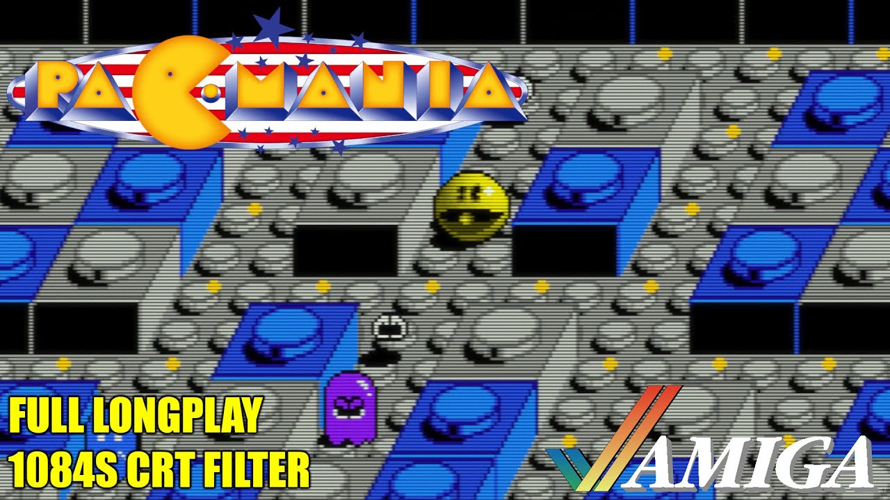 Pac Mania Longplay - Commodore Amiga - 1084s CRT Filter 4K
