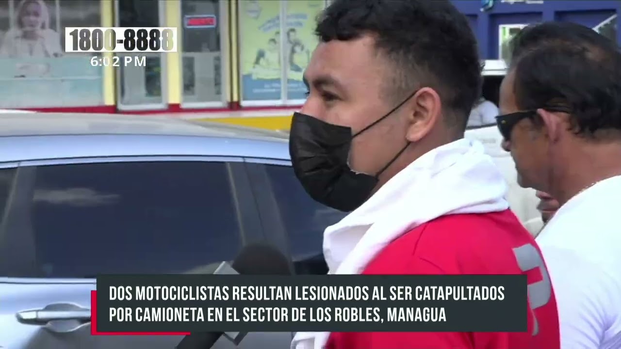 Primos salen catapultados por camioneta en Los Robles, Managua - Nicaragua