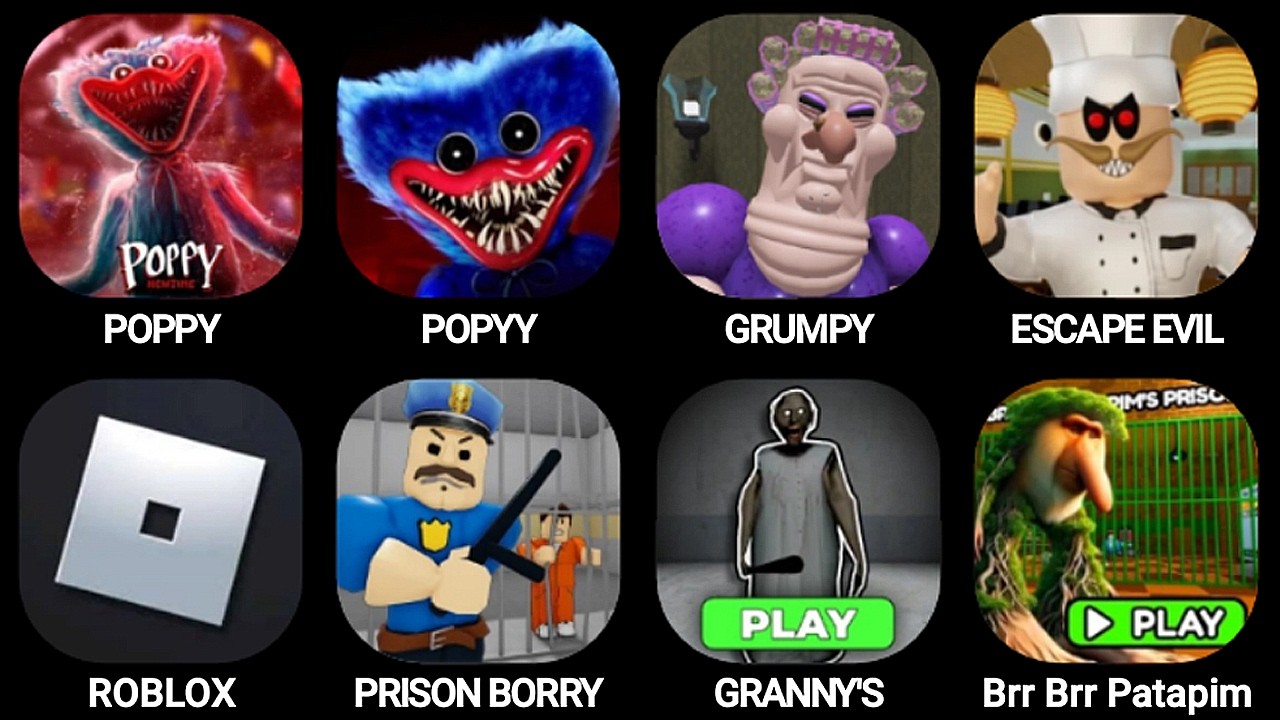 Grumpy Granny, Poppy Newtime Rem, Poppy Playtime, Granny,s Prison, Brr Brr Patapim
