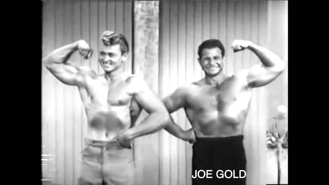 Joe Gold BODYBUILDER, FOUNDER OF GOLD'S GYM, 1950'S TV Black and White