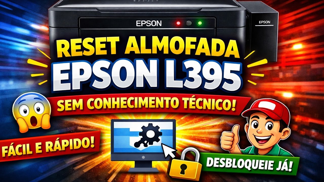 🖨️RESET DAS ALMOFADAS EPSON L395 - MÉTODO 100% GRÁTIS NOS MODELOS L395 e L495