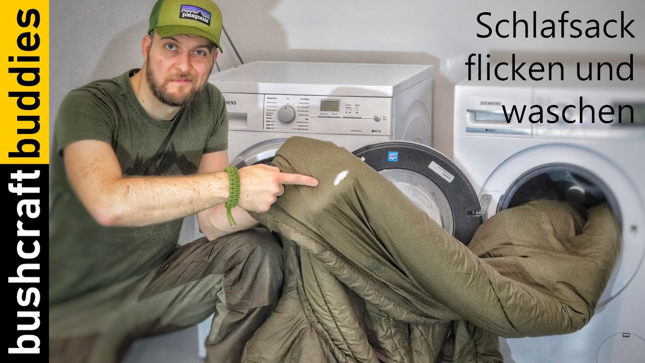 Schlafsack flicken und waschen
