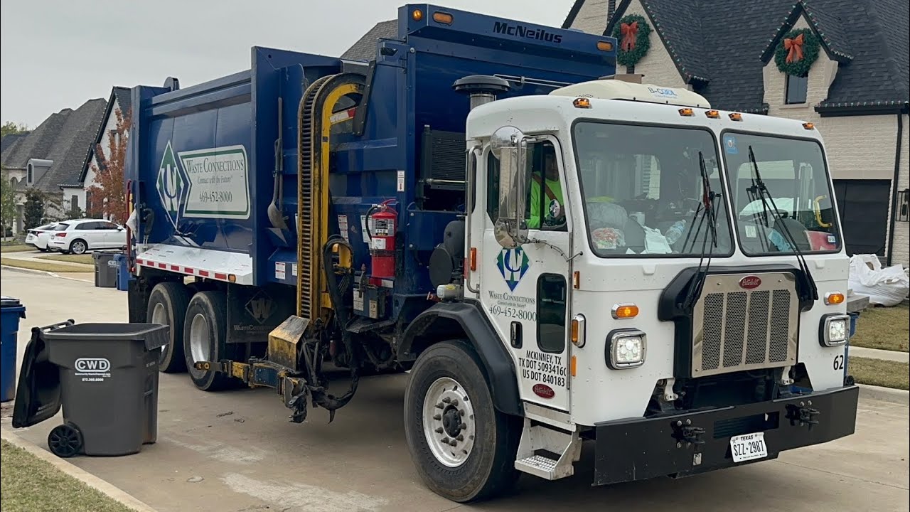 Waste Connections Final Days in Celina: Super Fast Pete 520 McNeilus ZR Side Loader Garbage Truck 