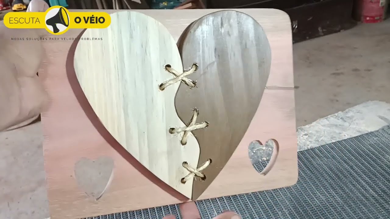 Como fazer coração de madeira? artesanato fácil e lindo 💕