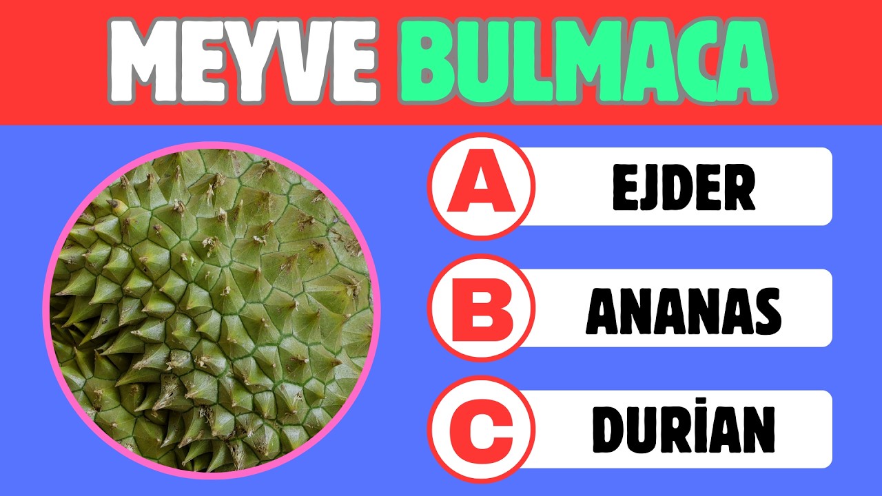 KABUĞUNDAN MEYVEYİ TAHMİN ET? - Meyve Bulmaca Zor [20 Soru]