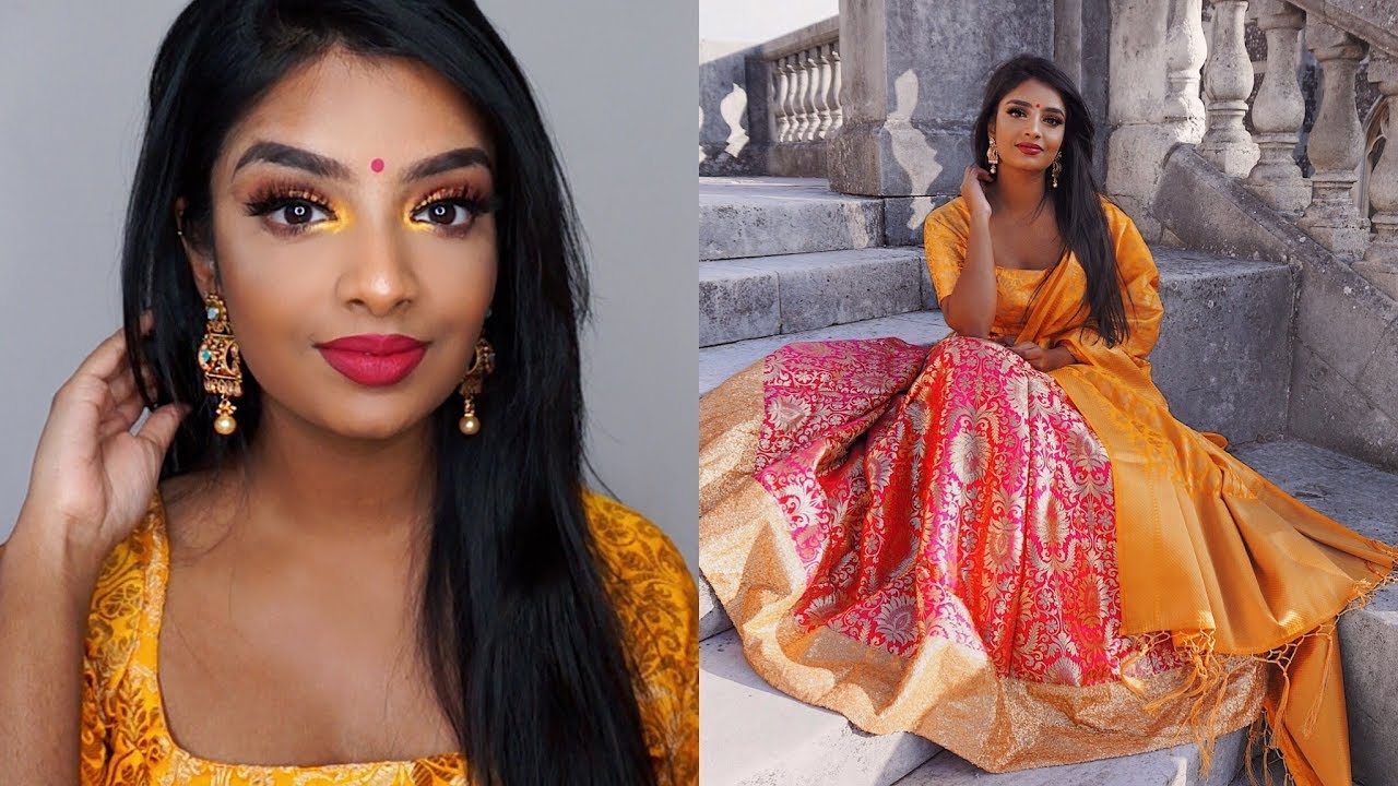 Diwali Glam Makeup & Outfit | Indian/tamil GRWM | Nivii06