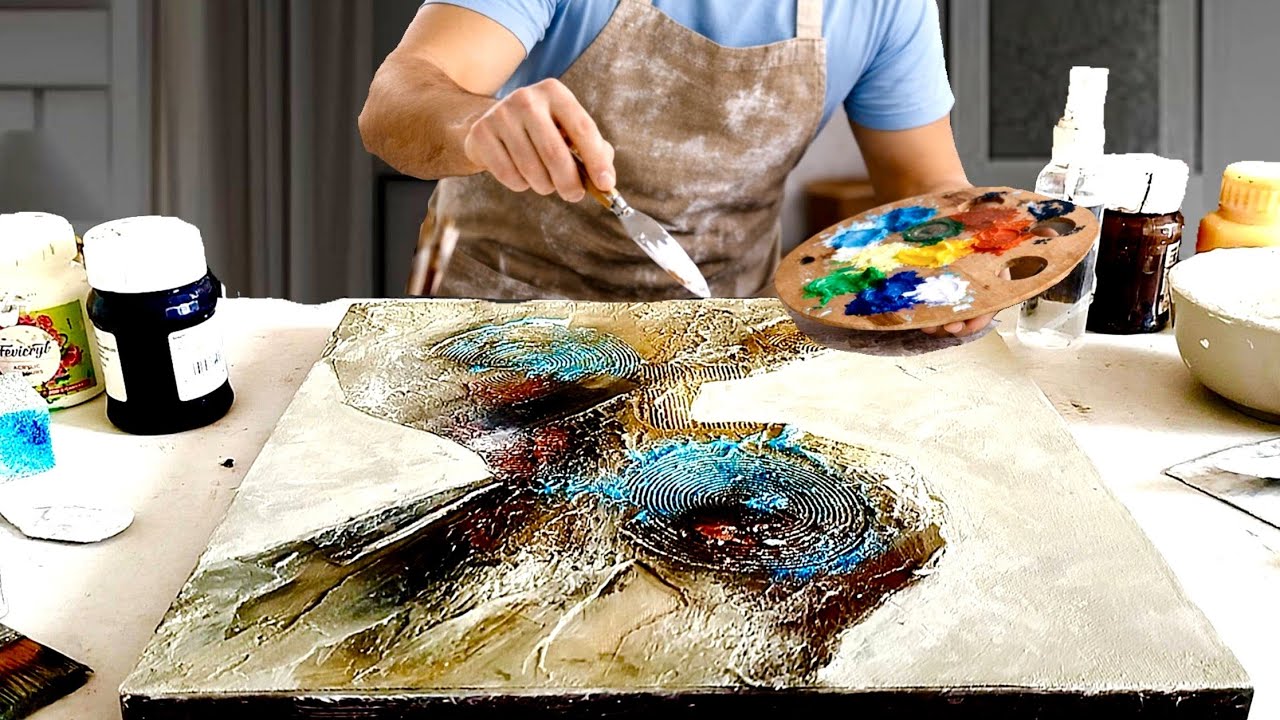 Mastering Abstract Art on Textured Canvas | Palette Knife Acrylic Techniques