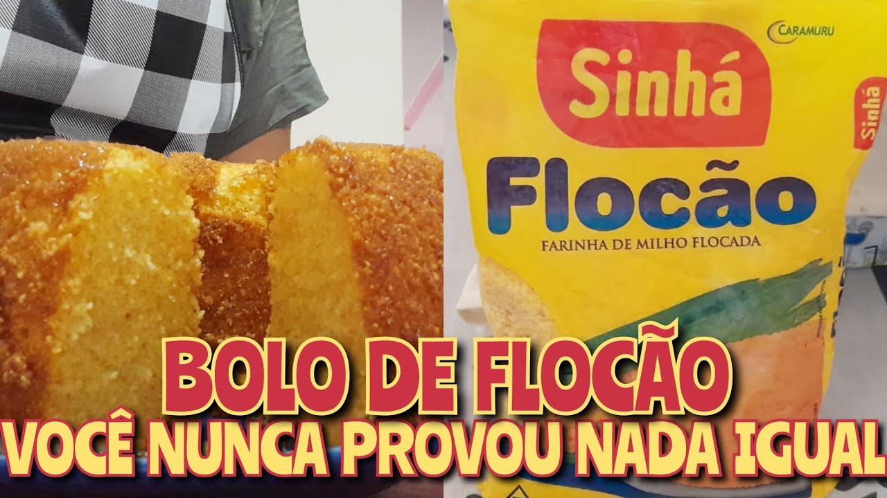 BOLO DE FLOCÃO DE MILHO - FÁCIL E FOFINHO