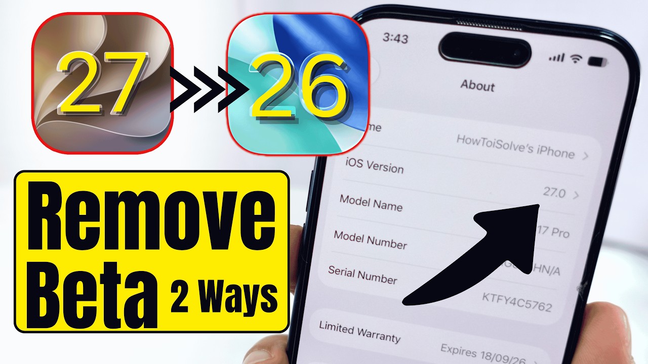 How to Remove iOS 27 Beta from iPhone (2 Methods) - Downgrade iOS 26 Beta to iOS 26.7