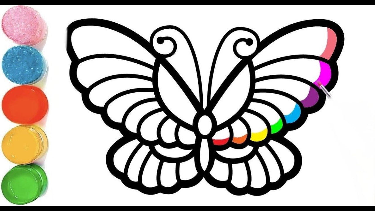 How To Draw a Rainbow Colour Butterfly Drawing $ Cute Butterfly Drawing For Kids | Butterfly Drawing