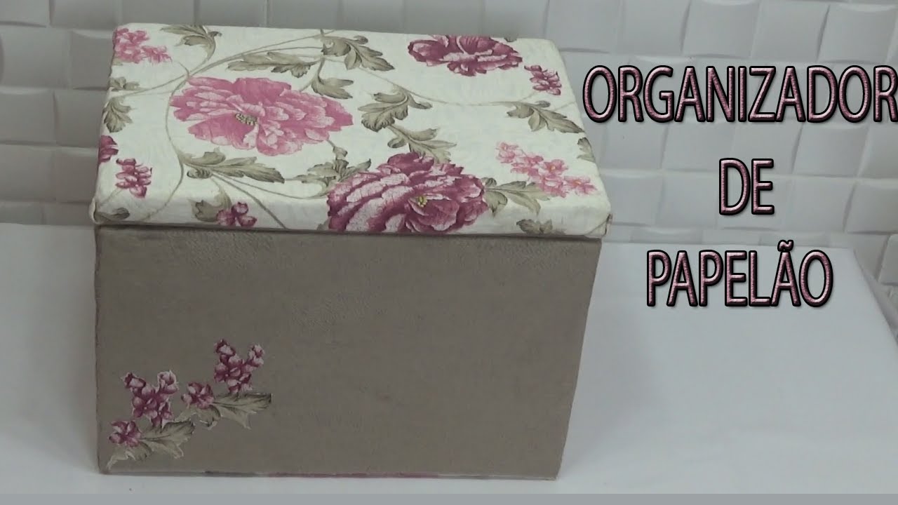 ORGANIZADOR BAÚ FEITO DE PAPELÃO - BAÚ / BANQUETA PRÁTICO COM CAIXA DE PAPELÃO