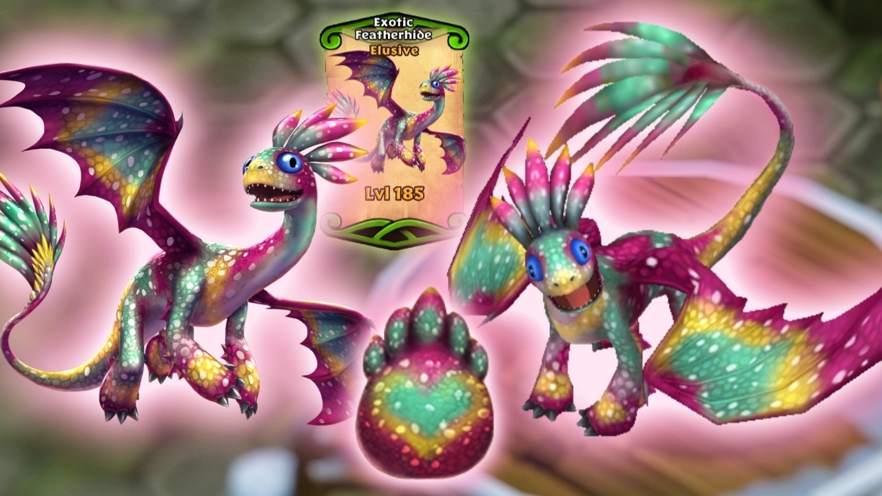 EXOTIC FEATHERHIDE - Max Level 185 — New Elusive Dragon Showcase | Dragons: Rise of Berk