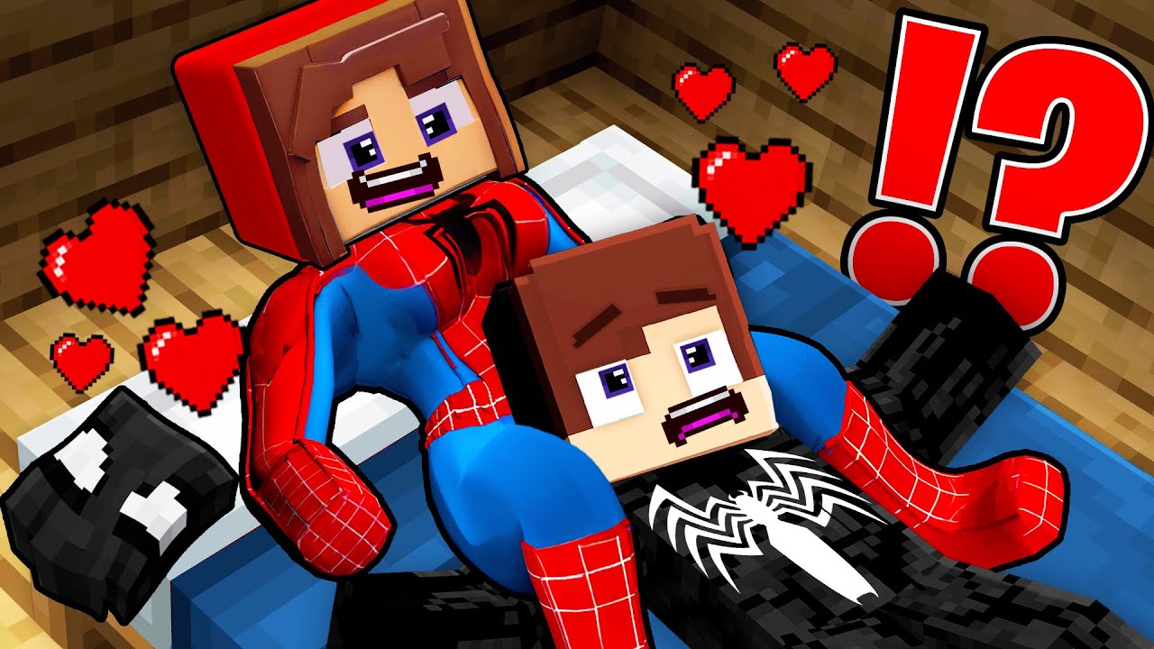 JJ Spider Man Symbiot fell into SPIDER GIRL'S LOVE TRAP in Minecraft - Maizen