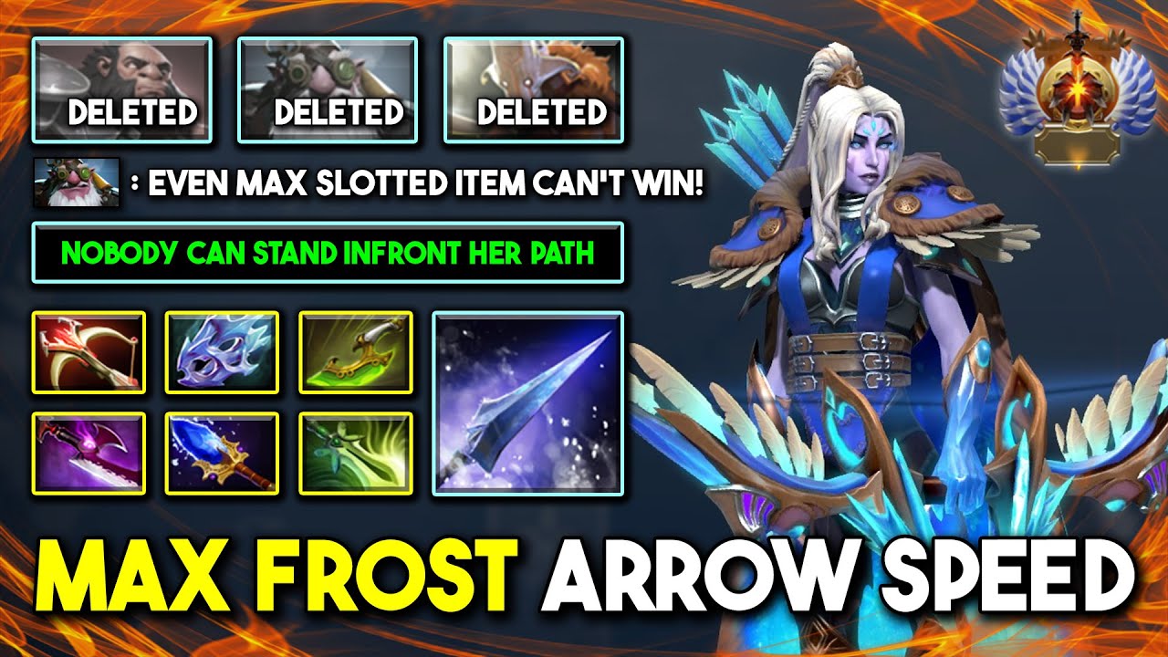 CRAZY FROST ARROW SPEED CARRY Drow Ranger Max Slotted Item Build 100% Nobody Can Stands Against Her