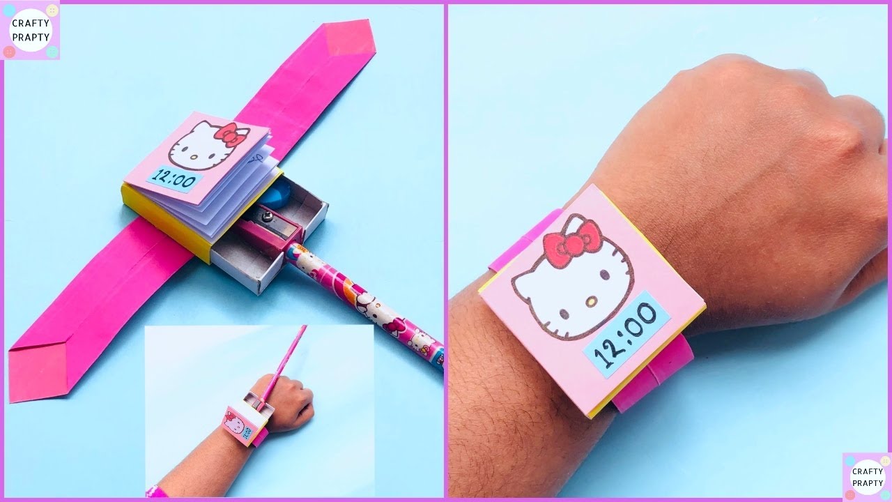 How to make Hello Kitty Watch Notebook and Stationery Organizer/Hello Kitty Watch Pencil Organizer