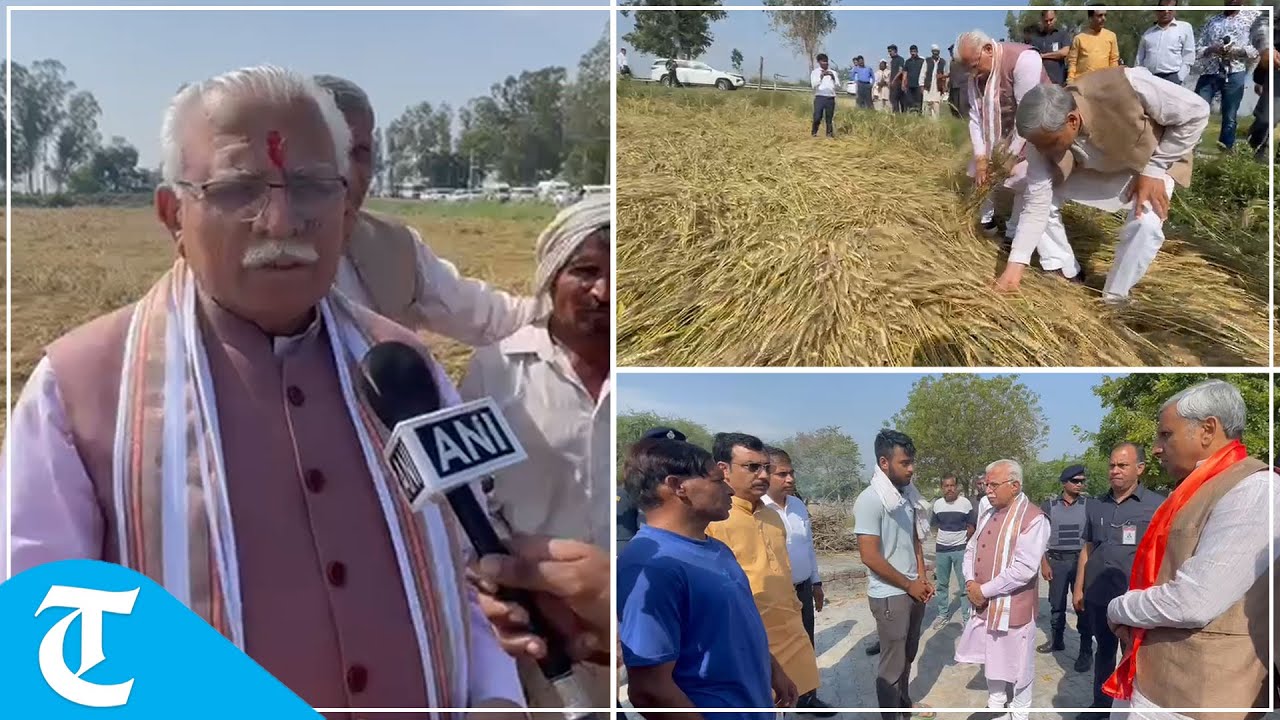 Haryana CM Khattar meets farmers, assesses crop damage in Bhiwani