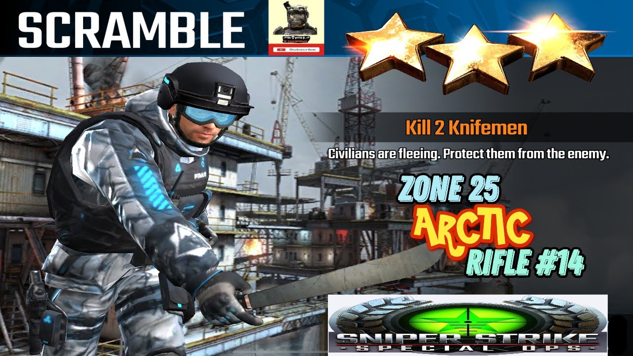 Campaign Zone 25 Arctic Scramble Rifle mission #14 Sniper strike : special ops