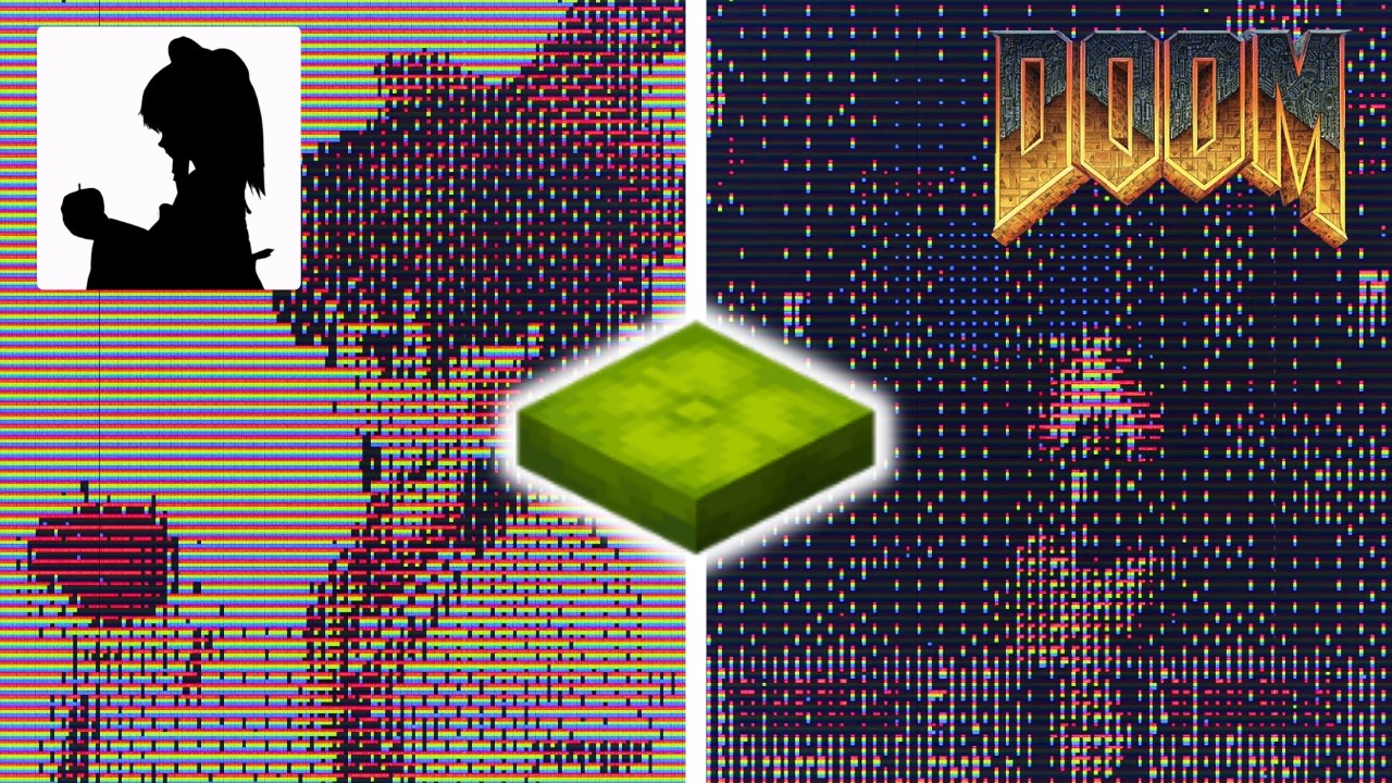 Running FULL COLOR Bad Apple and DOOM on Minecraft Cushion LEDs!