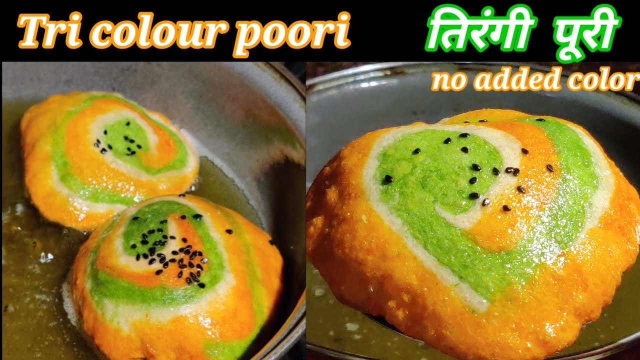 Tri colour Poori|Tirangi Puri Recipe|How to Make Three colour puri/poori|Tricolour recipe|cravings