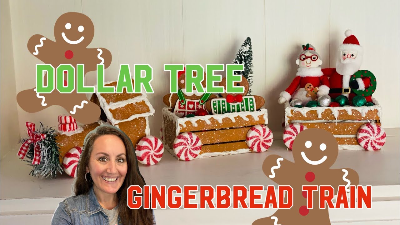 GINGERBREAD TRAIN DIY! ❤️💚 DOLLAR TREE DIY ❤️💚