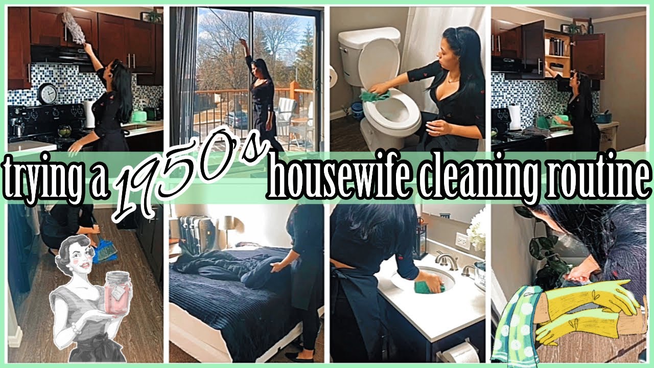 TRYING A *1950’S HOUSEWIFE* DAILY CLEANING ROUTINE💃🏻2022 | EXTREME CLEANING MOTIVATION💋| @elianayvette